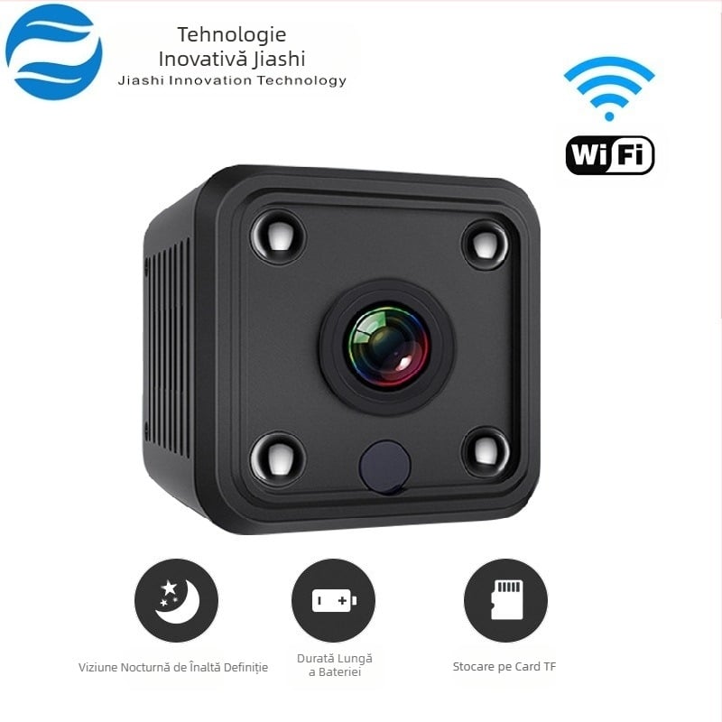 X6 Cameră de securitate HD mini, fără fir, cu vedere pe timp de noapte infraroșu, WiFi, 1080P, stocare în aplicație și TF card, autonomie baterie 60 de minute