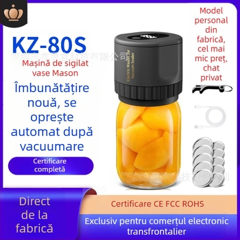 Aparat sigilare vid pentru borcane KZ-80 / KZ-80S, 20W, 6V, baterie încorporată