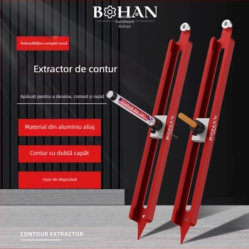 Riglă de contur pentru tâmplărie și plăci – aliaj de aluminiu, brand Bohan, model Bohan Outline Scriber, instrument de măsurare a formelor neregulate