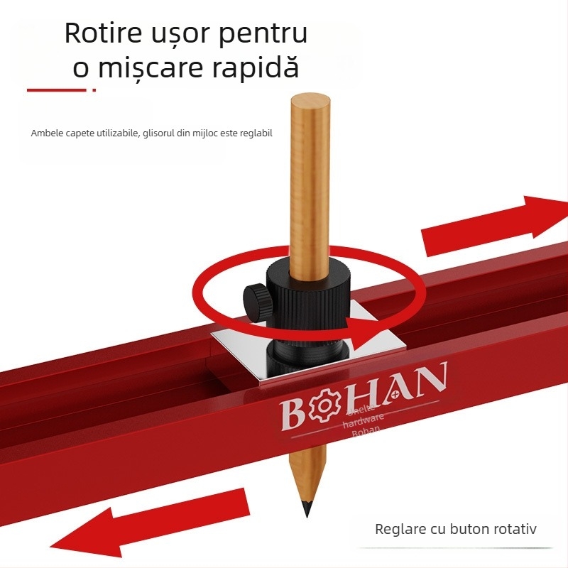 Riglă de contur pentru tâmplărie și plăci – aliaj de aluminiu, brand Bohan, model Bohan Outline Scriber, instrument de măsurare a formelor neregulate
