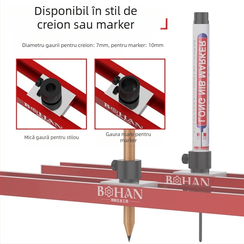 Riglă de contur pentru tâmplărie și plăci – aliaj de aluminiu, brand Bohan, model Bohan Outline Scriber, instrument de măsurare a formelor neregulate