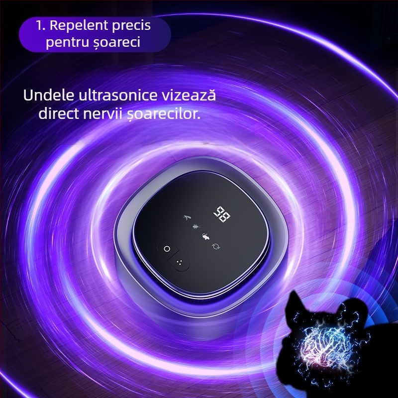 Repeller ultrasonic pentru șoareci și țânțari, lampă pentru uz casnic și exterior