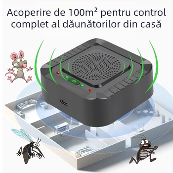 Repelent ultrasonic automat pentru rozătoare și păsări, aparat pentru uz casnic, model 826A, 5V, 4-24 kHz, 5W
