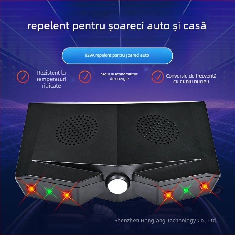 Repeller ultrasonic pentru șoareci și rozătoare, cu flash de înaltă frecvență, senzor complet automat, potrivit pentru depozite și bucătării