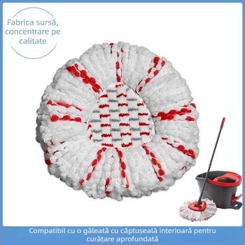 Cap de mop cu căptușire pentru curățare profundă, cap de schimb cu atașament triunghiular rotativ, incluse 20 de cârpe din fibre, lansat iarna 2023