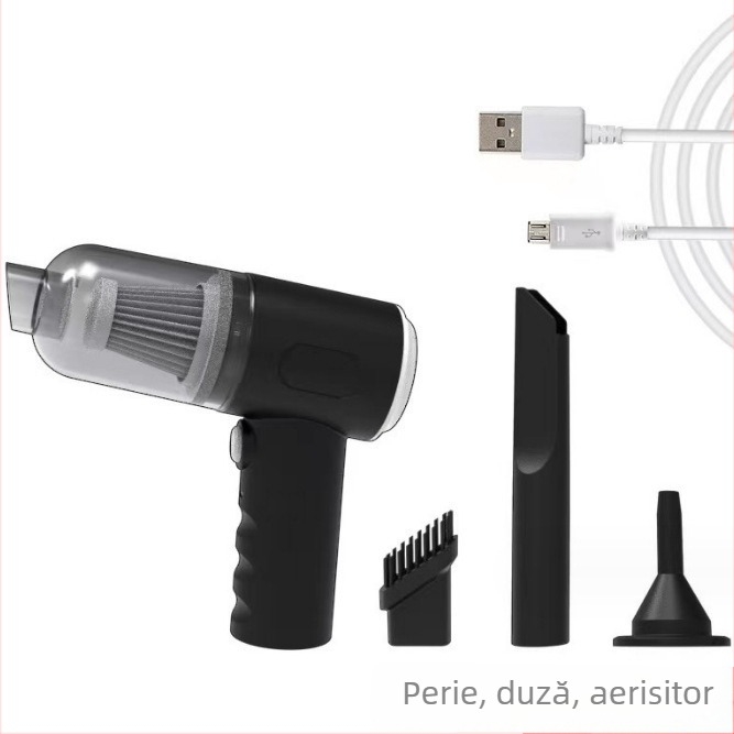 Inot aspirator de mână pentru mașină, cu aspirație 5500 Pa, 45 W, 3.7 V, cablu de 300 cm, tip încărcare