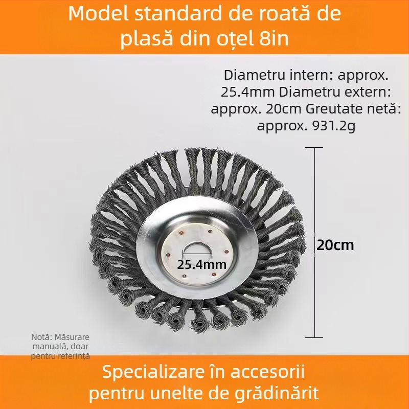 Ro Wheel pentru îndepărtarea buruienilor pentru cositoare cu fir de oțel – Luckland, metal, greutate 0,5 kg, ambalaj cutie color