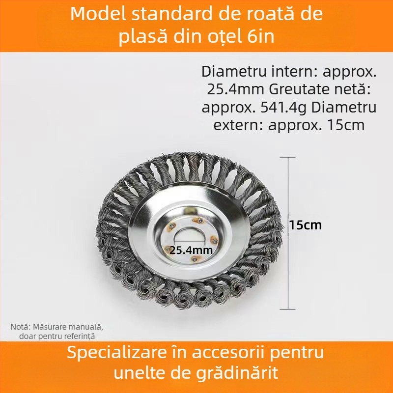 Ro Wheel pentru îndepărtarea buruienilor pentru cositoare cu fir de oțel – Luckland, metal, greutate 0,5 kg, ambalaj cutie color