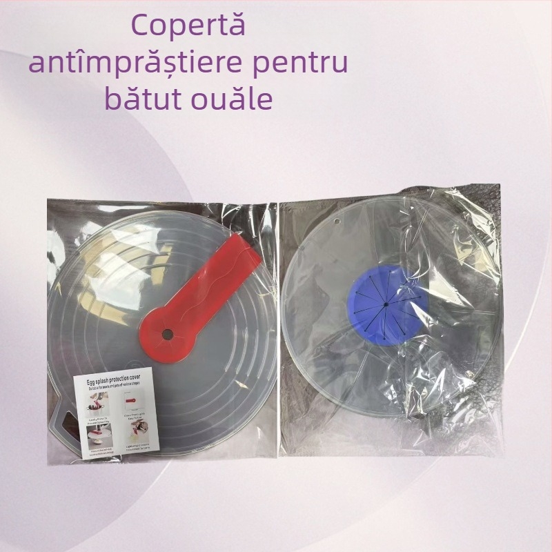 Capac anti-stropire pentru mixarea ouălor, din plastic cu silicon, pentru frișcă și aluat