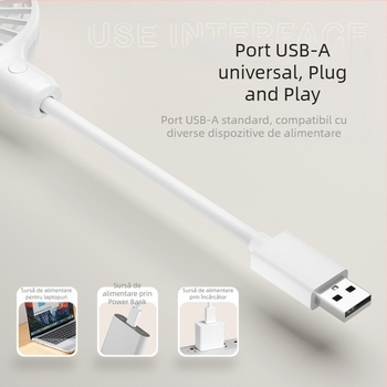 Ventilator mini USB, cu motor brushless, zgomot redus, cadou ideal