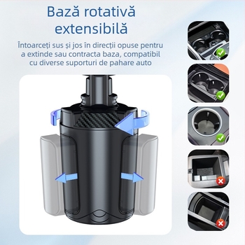 Ventilator auto cu suport pentru pahar multifuncțional, carcasă din ABS, modelul 9056, pentru panoul de bord, personalizare disponibilă