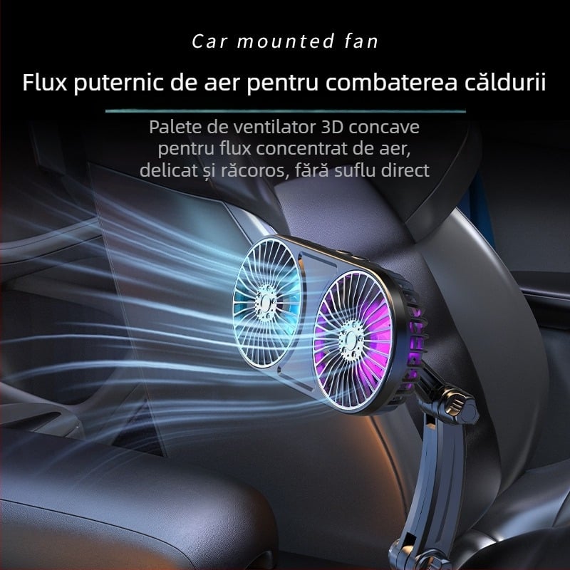 Ventilator auto cu suport pentru pahar multifuncțional, carcasă din ABS, modelul 9056, pentru panoul de bord, personalizare disponibilă