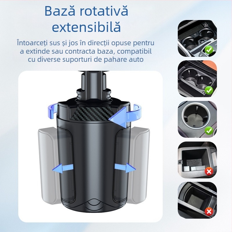 Ventilator auto cu suport pentru pahar multifuncțional, carcasă din ABS, modelul 9056, pentru panoul de bord, personalizare disponibilă