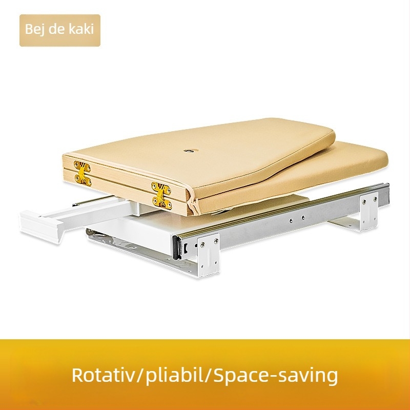 Vicky's Choice Masă de Călcat din Lemn, Pliabilă, cu Şină de Alunecare Silenţioasă, Depozitare Portabilă, Rotire la 180°, Rezistentă la Temperatură Înaltă