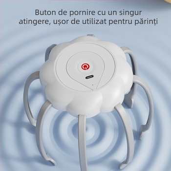 Masajor de cap cu vibrație, reîncărcabil, model QS-108, control prin buton (QS-108, reîncărcabil, vibrație, control prin buton)