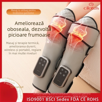 Bandă pentru genunchi 2-în-1 cu încălzire electrică și masaj cu aer, CM3012, 1,7 kg, 3 viteze