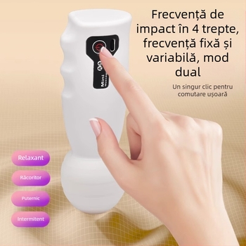 Fascia gun pentru femei, reîncărcabil – masaj portabil mini pentru gât, motor cu peri, 4 trepte, 1 cap, baterie încorporată 500–800 mAh, autonomie 0–1 h