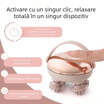 Dispozitiv de masaj pentru cap cu masaj de frământare, baterie reîncărcabilă, control prin buton, GX-610