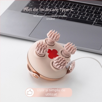 Dispozitiv de masaj pentru cap cu masaj de frământare, baterie reîncărcabilă, control prin buton, GX-610