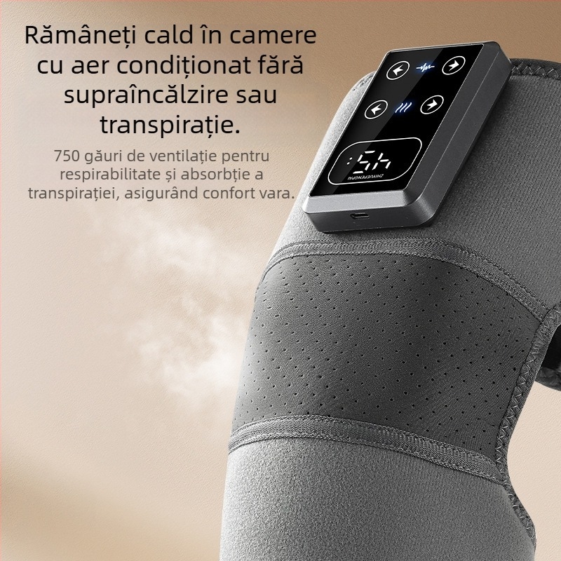 Masajor de genunchi fără fir cu încălzire — 3.7V, 7W, 45–65°C, 270 g, masaj multipunct
