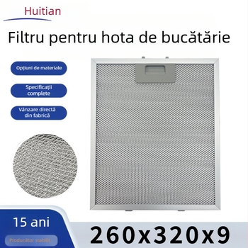 HT01 Filtru de hotă european, cu plasă de separare a uleiului din aluminiu, 170 g