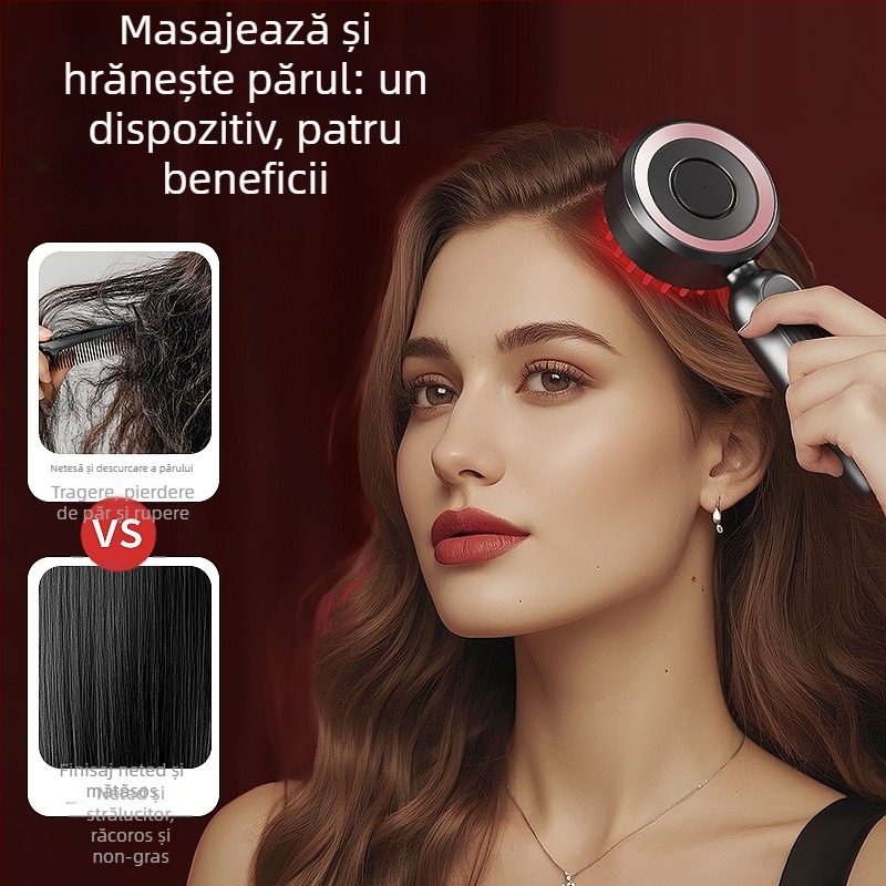 Pieptene pentru masajul scalpului, alimentare USB, vibrație, 3 trepte, model KX-330