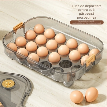 Cutie pentru ouă pentru frigider – plastic simplu, organizator de ouă, menține ouăle proaspete, sigilată