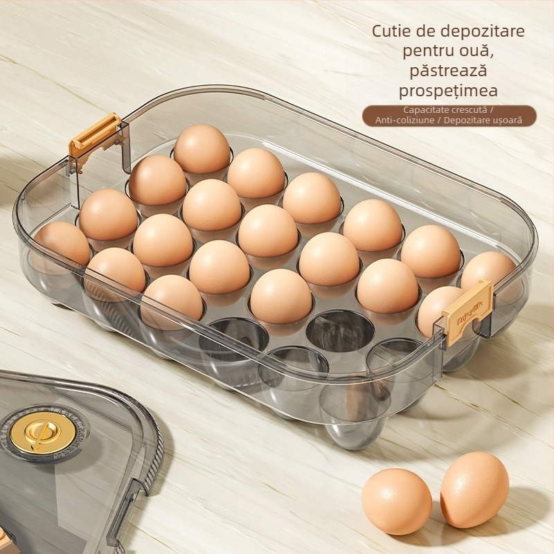 Cutie pentru ouă pentru frigider – plastic simplu, organizator de ouă, menține ouăle proaspete, sigilată
