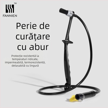 Perie de curățare cu abur pentru espressor – cap detașabil, din plastic, protecție la arderi, degresează și îndepărtează murdăria