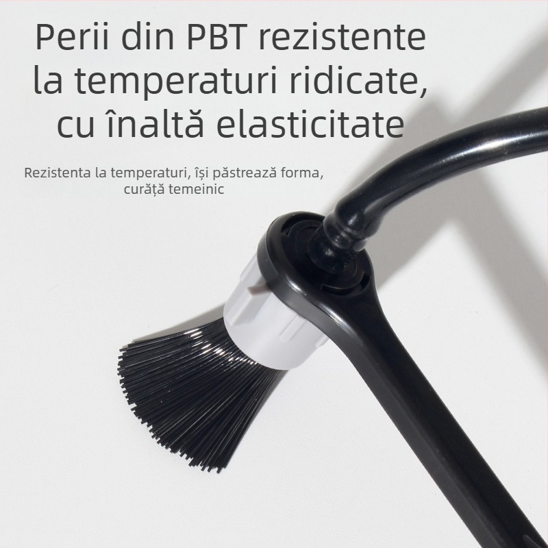 Perie de curățare cu abur pentru espressor – cap detașabil, din plastic, protecție la arderi, degresează și îndepărtează murdăria