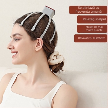 Masaj pentru cap cu vibrații pentru relaxare a scalpului și ajutor la somn – reîncărcabil, complet automat, design multidimensional