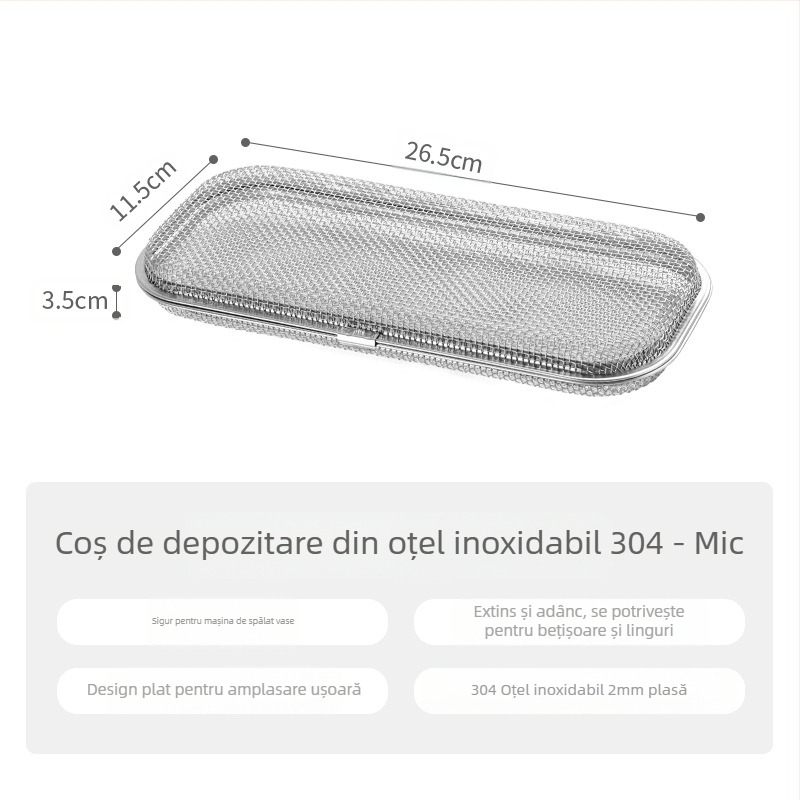 Cutie pentru tacâmuri din oțel inoxidabil 304 cu plasă – instrument de bucătărie multifuncțional, stil modern minimalist, aria de utilizare 20811779027