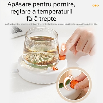 Încălzitor pentru cană de cafea, cu carcasă din plastic, alimentare la priză, control prin buton, funcționare prin buton, fără oprire automată