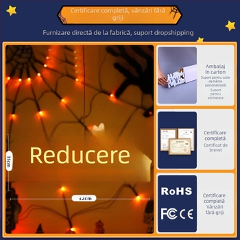 Lumină cu litere, ventuză pentru Halloween – Plastic, ornamente de agățat pentru fereastră, element de layout pentru site, stil 384232785