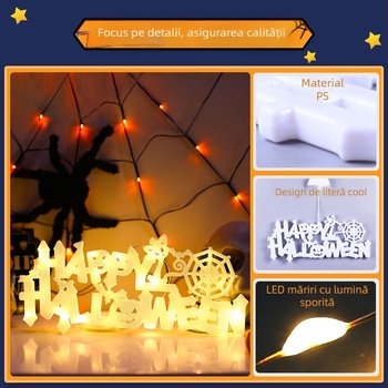 Lumină cu litere, ventuză pentru Halloween – Plastic, ornamente de agățat pentru fereastră, element de layout pentru site, stil 384232785
