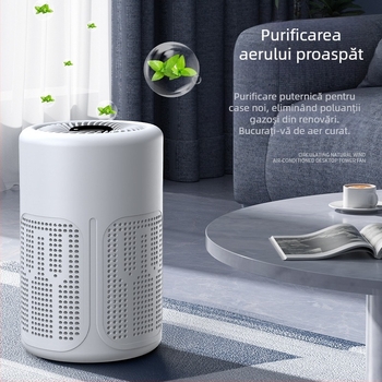 Purificator de aer USB cu filtrare HEPA, cărbune activ și fotocatalizator; elimină formaldehidă și mirosuri; zgomot redus
