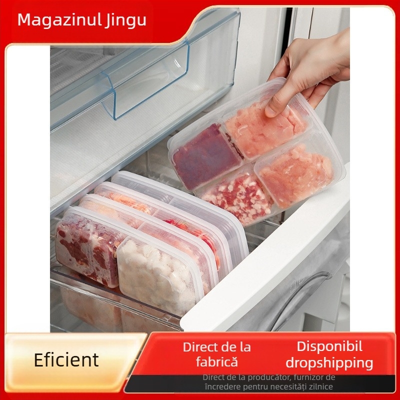 Cutie de depozitare a alimentelor din PP cu patru compartimente, pentru refrigerare, destinată restaurantelor și bucătăriilor