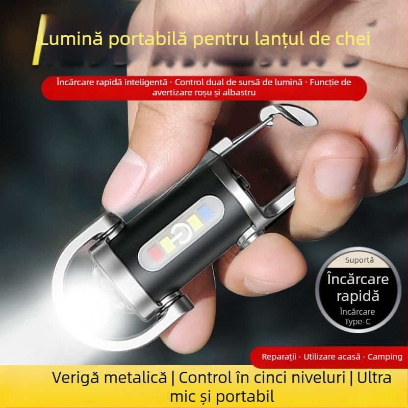 Fenar portabil pentru breloc – corp din aluminiu; reîncărcabil; rotire la 360°; putere 15–20W; rază până la 50 m