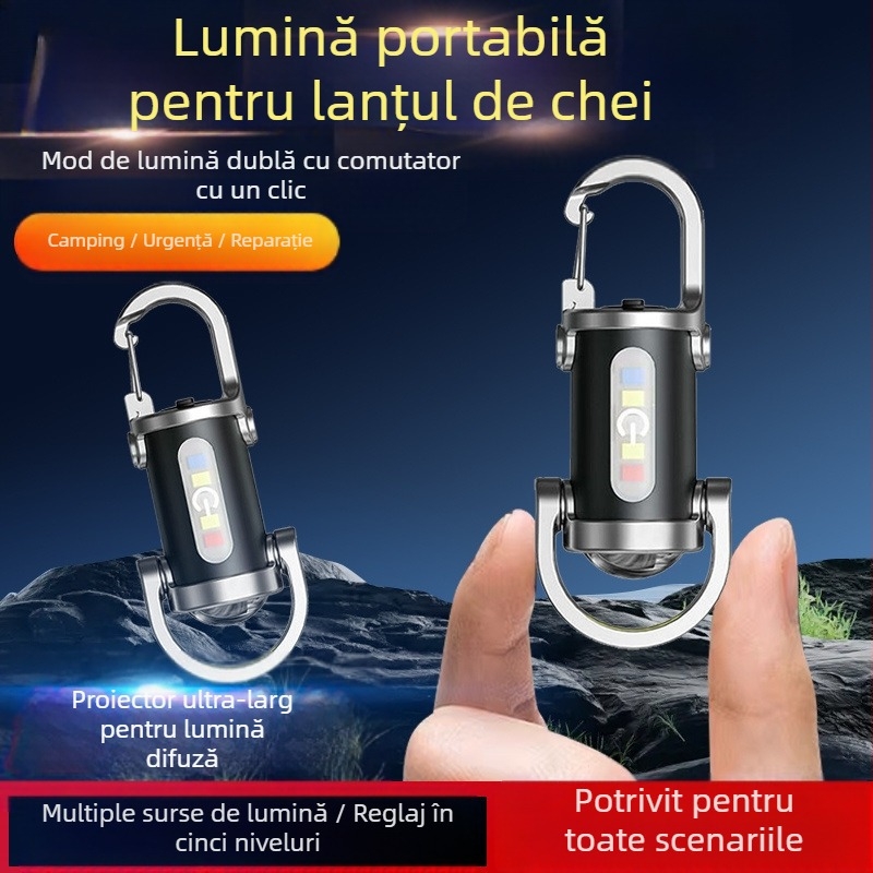 Fenar portabil pentru breloc – corp din aluminiu; reîncărcabil; rotire la 360°; putere 15–20W; rază până la 50 m