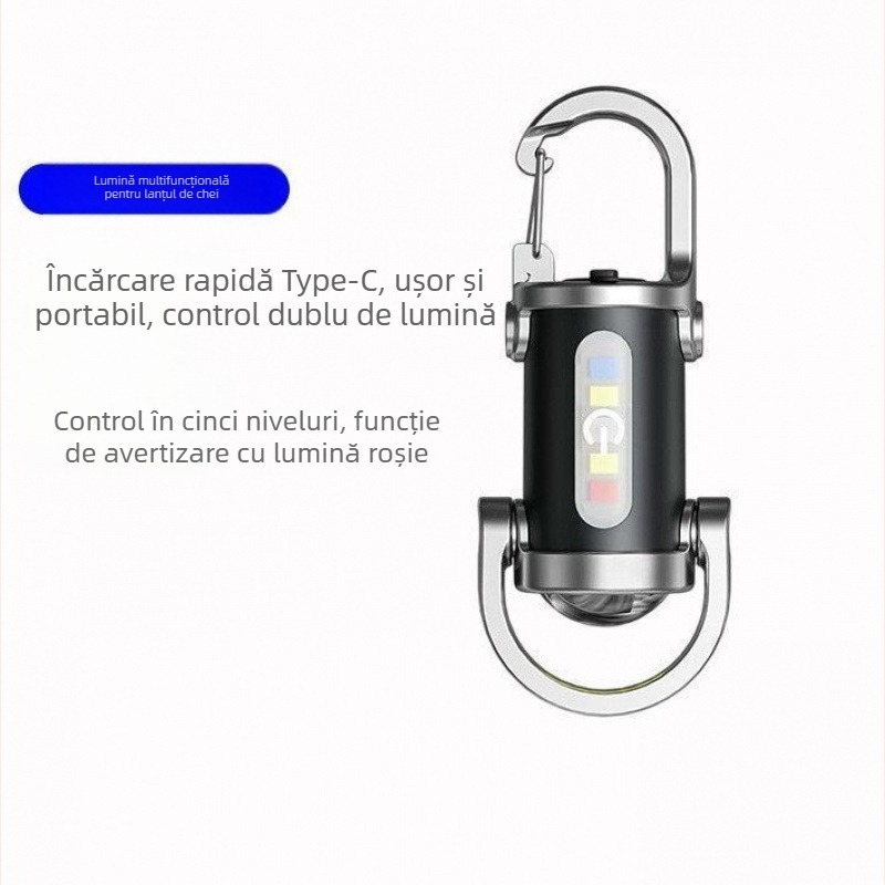 Fenar portabil pentru breloc – corp din aluminiu; reîncărcabil; rotire la 360°; putere 15–20W; rază până la 50 m