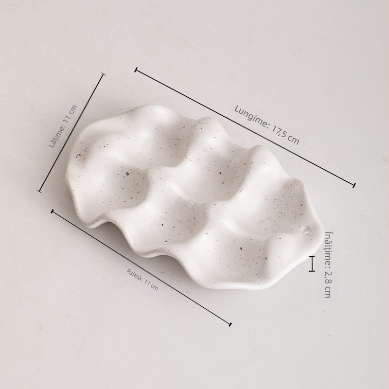 Tavă pentru ouă din ceramică pentru frigider, design minimalist, depozitare