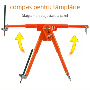 Compas de tâmplă și ghid de marcaj; construcție din oțel inoxidabil; pentru marcare precisă; tip: calibru