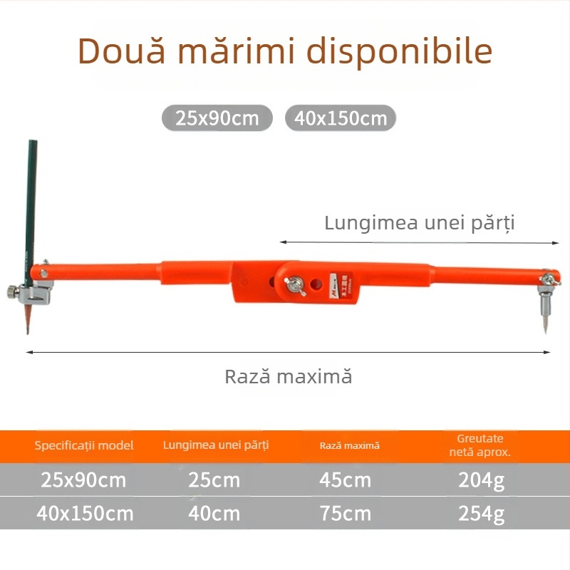 Compas de tâmplă și ghid de marcaj; construcție din oțel inoxidabil; pentru marcare precisă; tip: calibru