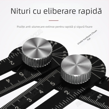 Ruletă pliabilă cu șase segmente pentru găuri de plăci, instrument universal de poziționare a zidăriei, riglă unghiulară, aliaje de aluminiu