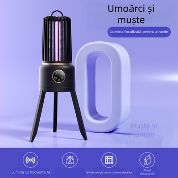 Lampa omorâtoare de țânțari pentru interior/exterior — capcană cu LED prin undă de lumină și șoc electric, baterie încorporată 2000–2500mAh, acoperire 11–20㎡