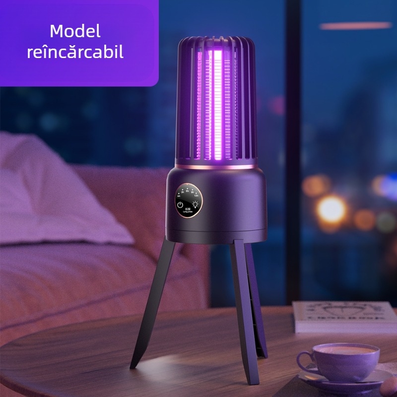 Lampa omorâtoare de țânțari pentru interior/exterior — capcană cu LED prin undă de lumină și șoc electric, baterie încorporată 2000–2500mAh, acoperire 11–20㎡