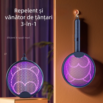 Aparat electric pentru țânțari, pliabil, cu baterie încorporată 501–800 mAh, rotație de 180°, acoperire 21–30 m², plasă NiZnFe