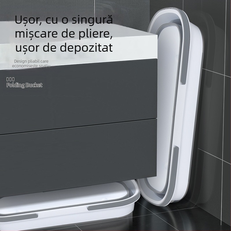 Găleată de mop pliabilă pentru uz casnic, tijă de mop din oțel inoxidabil, absorbantă la apă și lavabilă