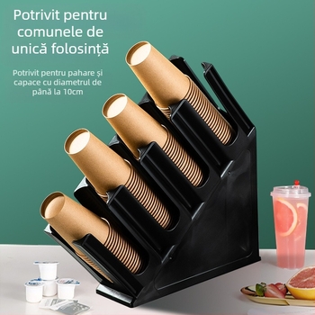 Raft pentru pahare din plastic, 4 etaje, de birou — portabil, rezistent la praf și umezeală, fără montaj