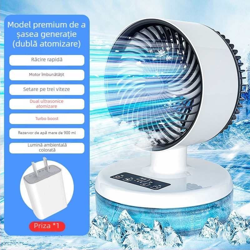 Ventilator USB de birou pliabil pentru circulația aerului, silențios, design turbina, 3 trepte, 21×21×32 cm